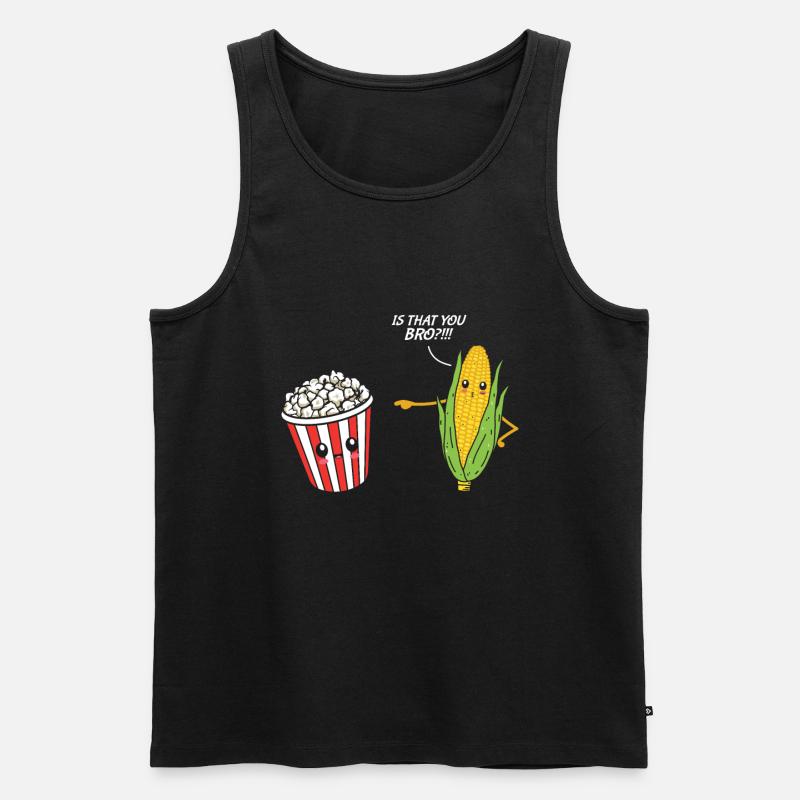 Popcorn - Männer Premium Bio Tank Top - Schwarz