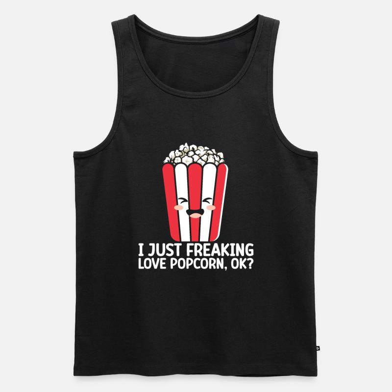 Popcorn - Männer Premium Bio Tank Top - Schwarz