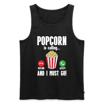 Popcorn - Männer Premium Bio Tank Top - Schwarz - Vorne - Michal (187cm)