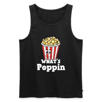 Pop-corn - Débardeur bio Premium Homme - noir - Devant - AI Model Male 178 light (178cm)