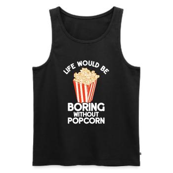 Pop-corn - Débardeur bio Premium Homme - noir - Devant - AI Model Male 178 light (178cm)