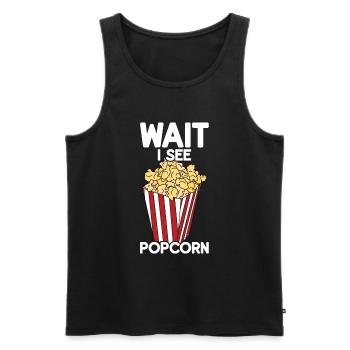 Pop-corn - Débardeur bio Premium Homme - noir - Devant - AI Model Male 178 light (178cm)