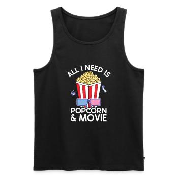 Pop-corn - Débardeur bio Premium Homme - noir - Devant - AI Model Male 178 light (178cm)
