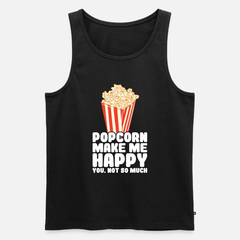 Popcorn - Männer Premium Bio Tank Top - Schwarz