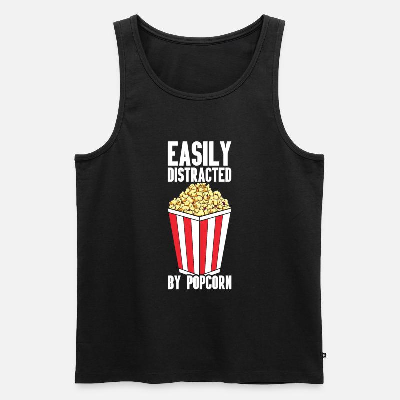 Popcorn - Männer Premium Bio Tank Top - Schwarz