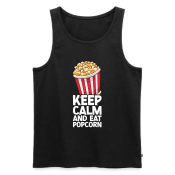 Pop-corn - Débardeur bio Premium Homme - noir - Devant - AI Model Male 178 light (178cm)