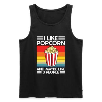 Pop-corn - Débardeur bio Premium Homme - noir - Devant - Michal (187cm)