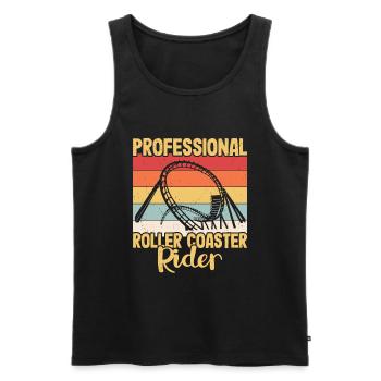 Roller coaster - Men's Premium Organic Tank Top - black - Front - AI Model Male 178 light (178cm)