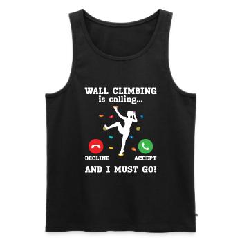Wand Klettern - Männer Premium Bio Tank Top - Schwarz - Vorne - AI Model Male 178 light (178cm)