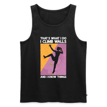 Wand Klettern - Männer Premium Bio Tank Top - Schwarz - Vorne - AI Model Male 178 light (178cm)