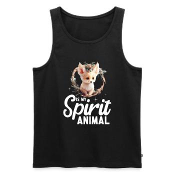 Fennec Fox - Männer Premium Bio Tank Top - Schwarz - Vorne - AI Model Male 178 light (178cm)