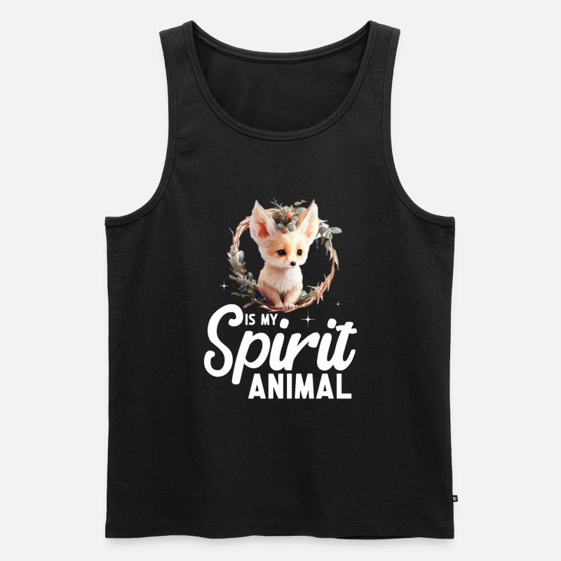 Fennec Fox - Männer Premium Bio Tank Top - Schwarz