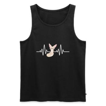 Fennec Renard - Débardeur bio Premium Homme - noir - Devant - AI Model Male 178 light (178cm)