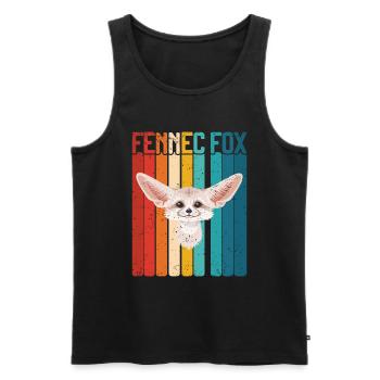 Fennec Renard - Débardeur bio Premium Homme - noir - Devant - AI Model Male 178 light (178cm)