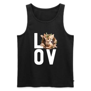 Fennec Fox - Männer Premium Bio Tank Top - Schwarz - Vorne - AI Model Male 178 light (178cm)