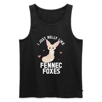 Fennec Renard - Débardeur bio Premium Homme - noir - Devant - AI Model Male 178 light (178cm)