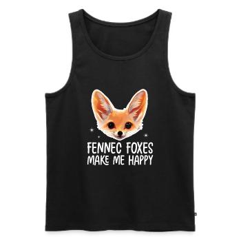 Fennec Renard - Débardeur bio Premium Homme - noir - Devant - AI Model Male 178 light (178cm)