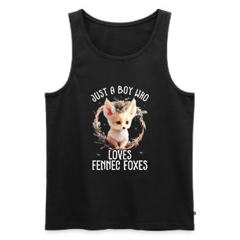 Fennec Fox - Männer Premium Bio Tank Top - Schwarz - Vorne - AI Model Male 178 light (178cm)