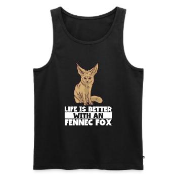 Fennec Renard - Débardeur bio Premium Homme - noir - Devant - AI Model Male 178 light (178cm)
