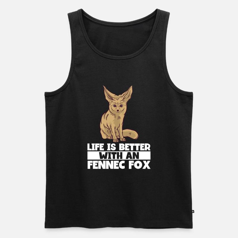 Fennec Fox - Männer Premium Bio Tank Top - Schwarz
