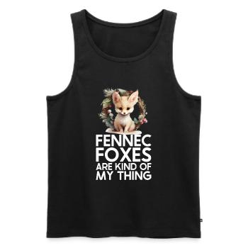 Fennec Fox - Männer Premium Bio Tank Top - Schwarz - Vorne - AI Model Male 178 light (178cm)