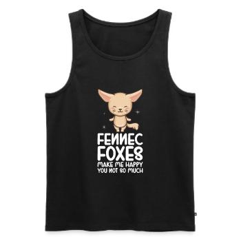 Fennec Fox - Männer Premium Bio Tank Top - Schwarz - Vorne - AI Model Male 178 light (178cm)