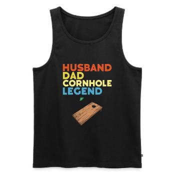 Cornhole - Männer Premium Bio Tank Top - Schwarz - Vorne - AI Model Male 178 light (178cm)