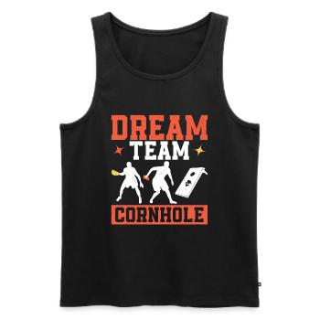Cornhole - Männer Premium Bio Tank Top - Schwarz - Vorne - AI Model Male 178 light (178cm)