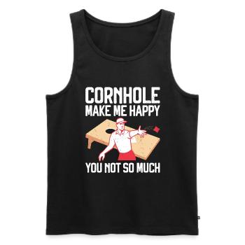 Cornhole - Männer Premium Bio Tank Top - Schwarz - Vorne - AI Model Male 178 light (178cm)
