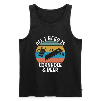 Cornhole - Débardeur bio Premium Homme - noir - Devant - Michal (187cm)