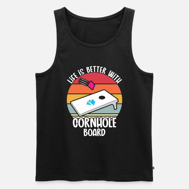 Cornhole - Männer Premium Bio Tank Top - Schwarz