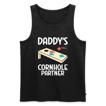 Cornhole - Männer Premium Bio Tank Top - Schwarz - Vorne - AI Model Male 178 light (178cm)