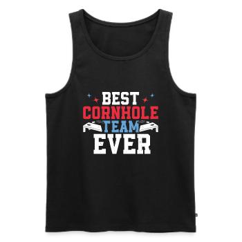 Cornhole - Männer Premium Bio Tank Top - Schwarz - Vorne - AI Model Male 178 light (178cm)