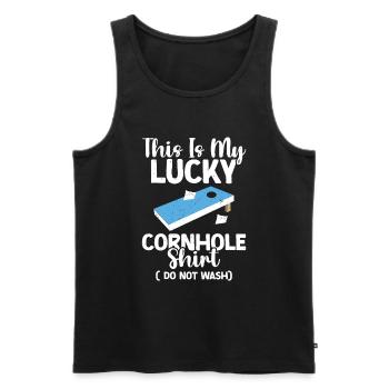 Cornhole - Männer Premium Bio Tank Top - Schwarz - Vorne - AI Model Male 178 light (178cm)