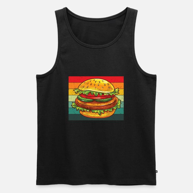 Hamburger - Männer Premium Bio Tank Top - Schwarz
