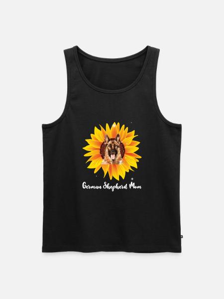 Deutsche Schäferhund Sonnenblumenmom - Männer Premium Bio Tank Top - Schwarz