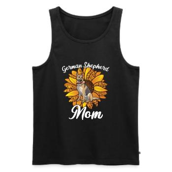 Berger allemand Tournesol Maman - Débardeur bio Premium Homme - noir - Devant - Michal (187cm)