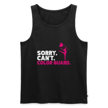 Color protection - Men's Premium Organic Tank Top - black - Front - AI Model Male 178 light (178cm)