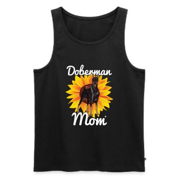 Doberman Mom Tournesols Doberman Pinscher Chien - Débardeur bio Premium Homme - noir - Devant - Michal (187cm)