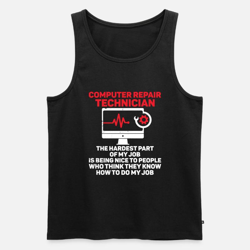 Computerreparaturtechnologie -Support -Technologie - Männer Premium Bio Tank Top - Schwarz