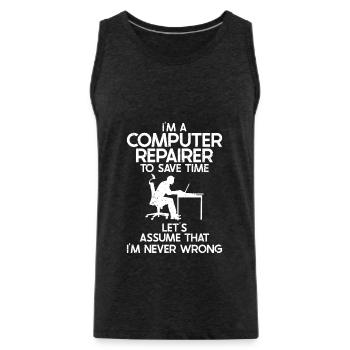 Computerreparaturtechnologie -Support -Technologie - Männer Premium Bio Tank Top - Anthrazit - Vorne - Alexander (188cm)
