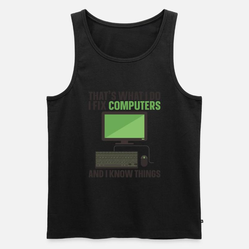Computerreparaturtechnologie -Support -Technologie - Männer Premium Bio Tank Top - Schwarz