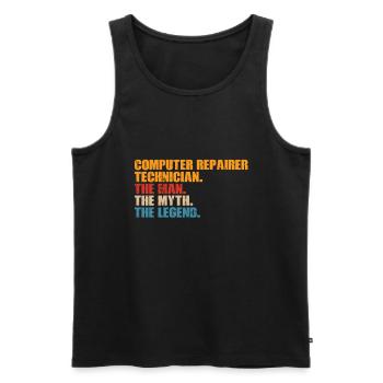 Computerreparaturtechnologie -Support -Technologie - Männer Premium Bio Tank Top - Schwarz - Vorne - AI Model Male 178 light (178cm)