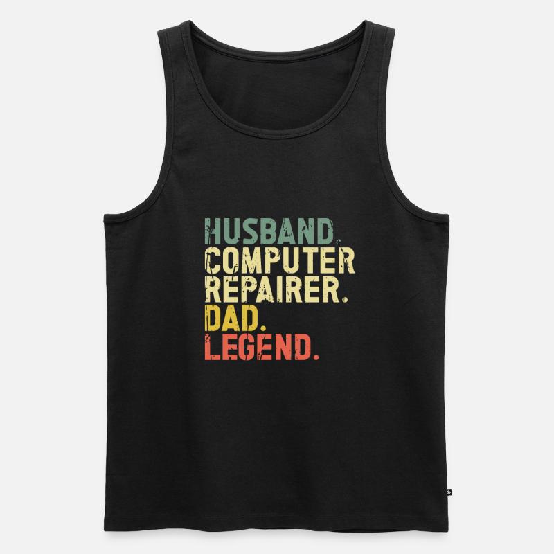 Computerreparaturtechnologie -Support -Technologie - Männer Premium Bio Tank Top - Schwarz