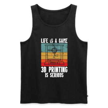 3D-Drucker-Liebhaber, Der Filament Nerdy Druckt - Männer Premium Bio Tank Top - Schwarz - Vorne - AI Model Male 178 light (178cm)