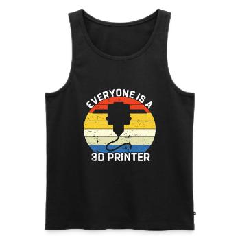 3D-Drucker-Liebhaber, Der Filament Nerdy Druckt - Männer Premium Bio Tank Top - Schwarz - Vorne - AI Model Male 178 light (178cm)