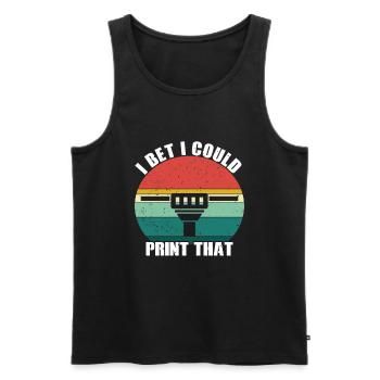 3D-Drucker-Liebhaber, Der Filament Nerdy Druckt - Männer Premium Bio Tank Top - Schwarz - Vorne - AI Model Male 178 light (178cm)