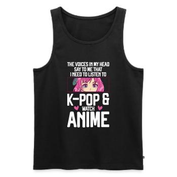 Anime & K-Pop Musique Kpop Manga Japonais Otaku - Débardeur bio Premium Homme - noir - Devant - Michal (187cm)