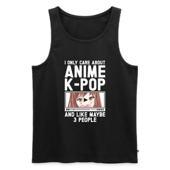 Anime & K-Pop Music Kpop Japanese Manga Otaku - Men's Premium Organic Tank Top - black - Front - Michal (187cm)