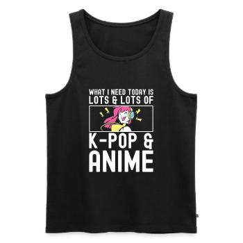 Anime & K-Pop Musique Kpop Manga Japonais Otaku - Débardeur bio Premium Homme - noir - Devant - Michal (187cm)